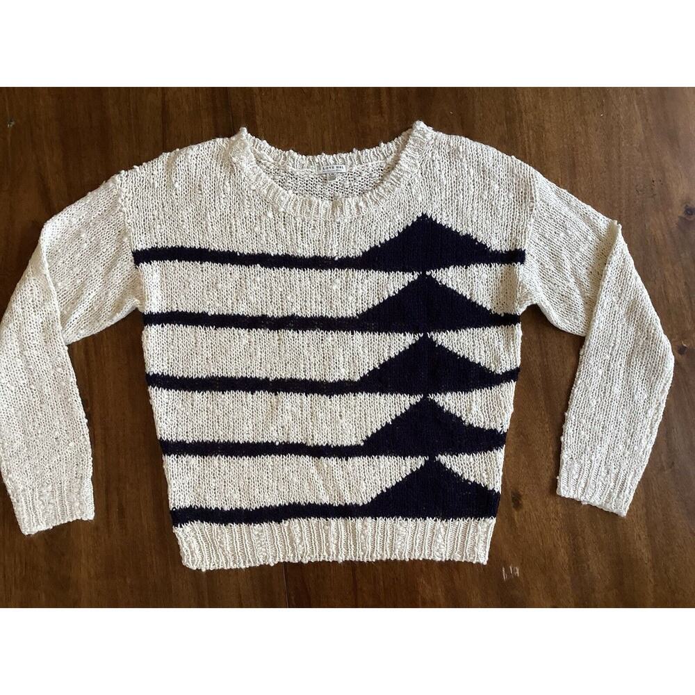 I Love H81 Forever 21 Knit Pullover Crew Neck Sweater Black & White Size Large